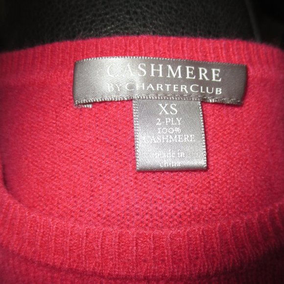 Cashmere By Charter Club Women's Sweater Size XS 100% Cashmere Red Sweater - Picture 3 of 11